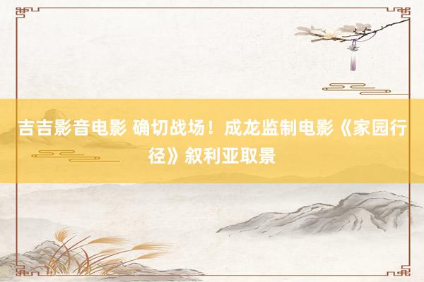 吉吉影音电影 确切战场！成龙监制电影《家园行径》叙利亚取景
