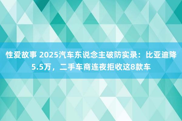 性爱故事 2025汽车东说念主破防实录：比亚迪降5.5万，二手车商连夜拒收这8款车