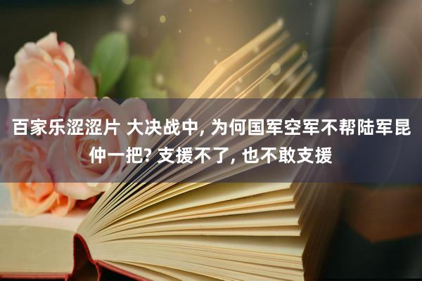 百家乐涩涩片 大决战中, 为何国军空军不帮陆军昆仲一把? 支援不了, 也不敢支援