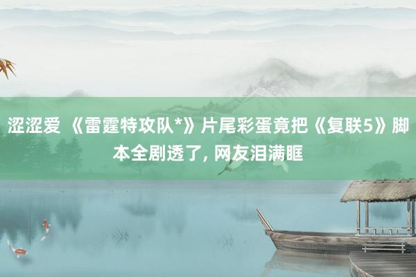 涩涩爱 《雷霆特攻队*》片尾彩蛋竟把《复联5》脚本全剧透了, 网友泪满眶
