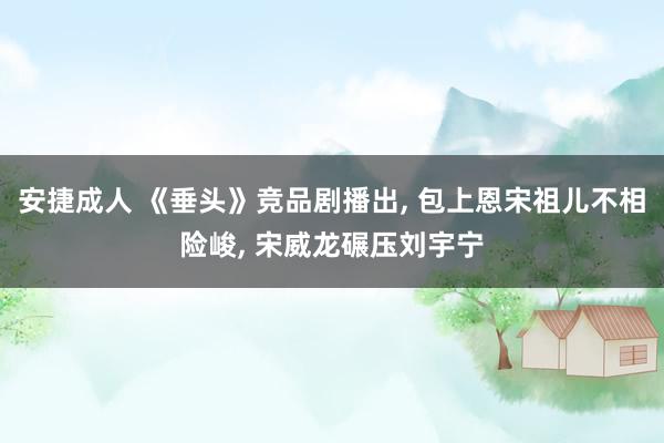 安捷成人 《垂头》竞品剧播出, 包上恩宋祖儿不相险峻, 宋威龙碾压刘宇宁