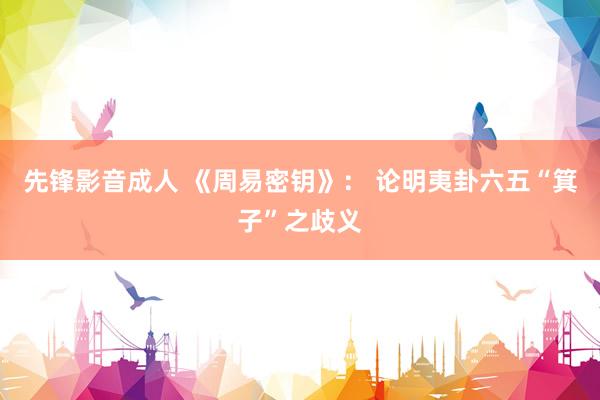 先锋影音成人 《周易密钥》： 论明夷卦六五“箕子”之歧义